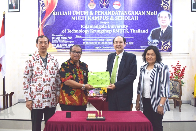 Kuliah Umum dan Penandatanganan MoU Multi Kampus dan Sekolah dengan Rajamangala University of Technology Krungthep RMUTK, Thailand