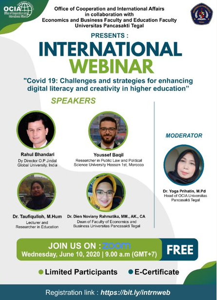 INTERNATIONAL WEBINAR “covid 19: Challenges and strategies for enhanging digital literacy and creativity in higher education”
