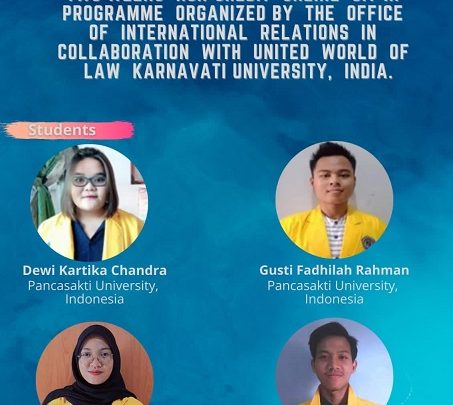 Two Weeks Non-Credit Online Sit-In Programme Organized by The Office of International Relations in Collaboration with United World of Law Karnavati University, India