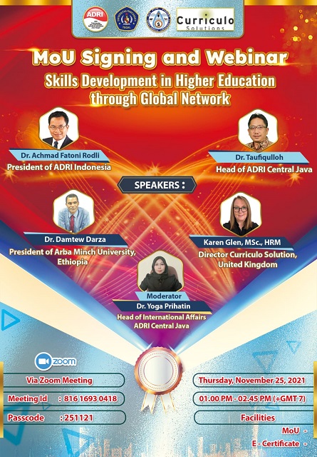 MoU Signing and Webinar Skills Development in Higher Education through Global Network